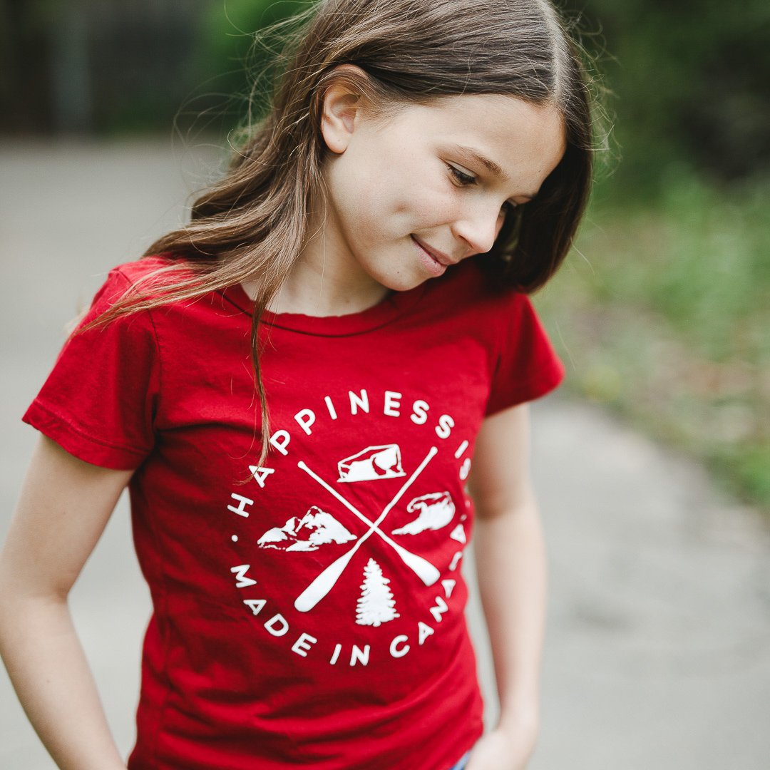 Youth Girls Crest T-Shirt, Canada Red