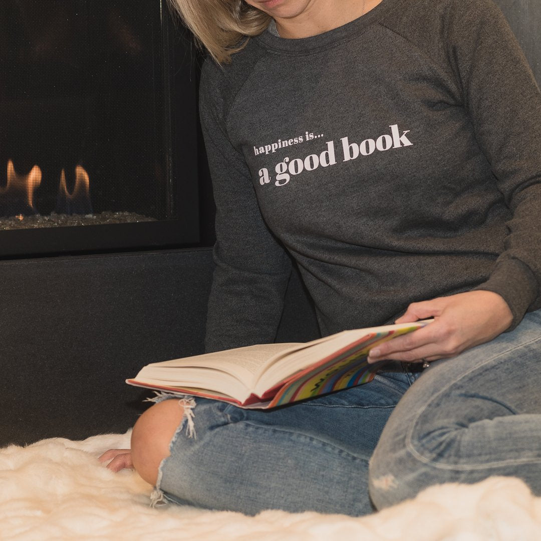 Women's Good Book Crew Sweatshirt, Charcoal