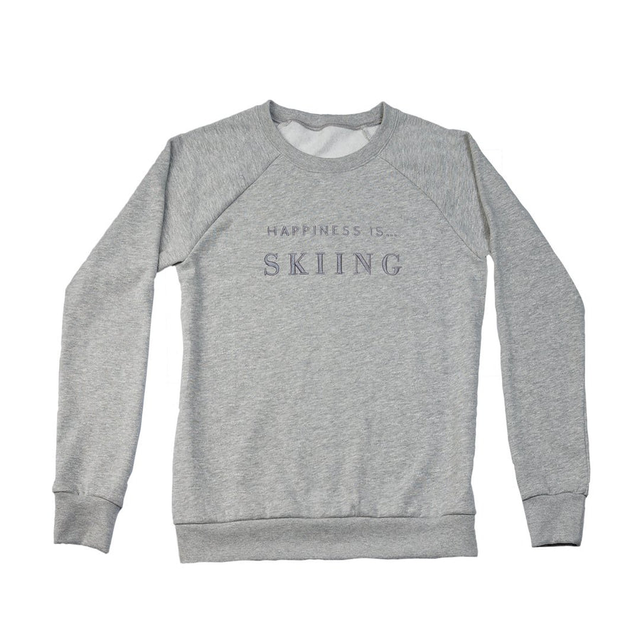 Women's Skiing Crew Sweatshirt, Heather Grey