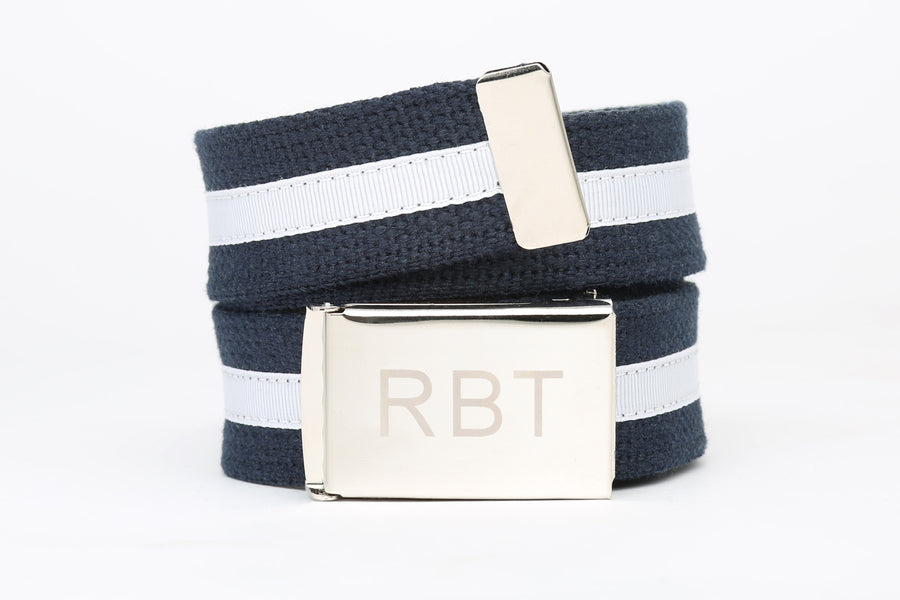 Mens Cotton Belt with Custom Monogram buckle