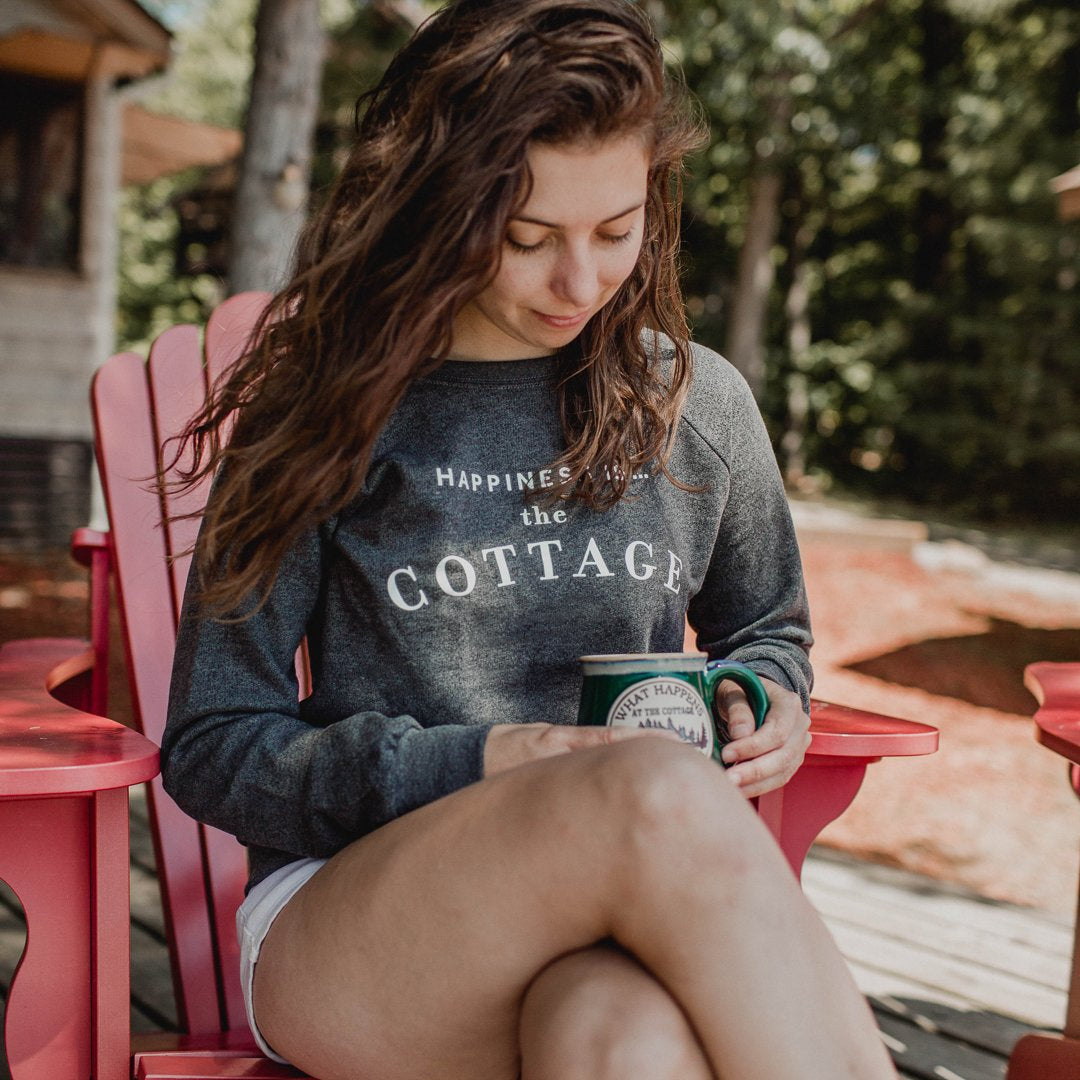 Women's Cottage Crew Sweatshirt, Charcoal