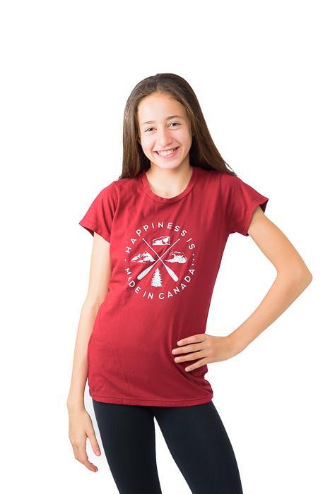Youth Girls Crest T-Shirt, Canada Red
