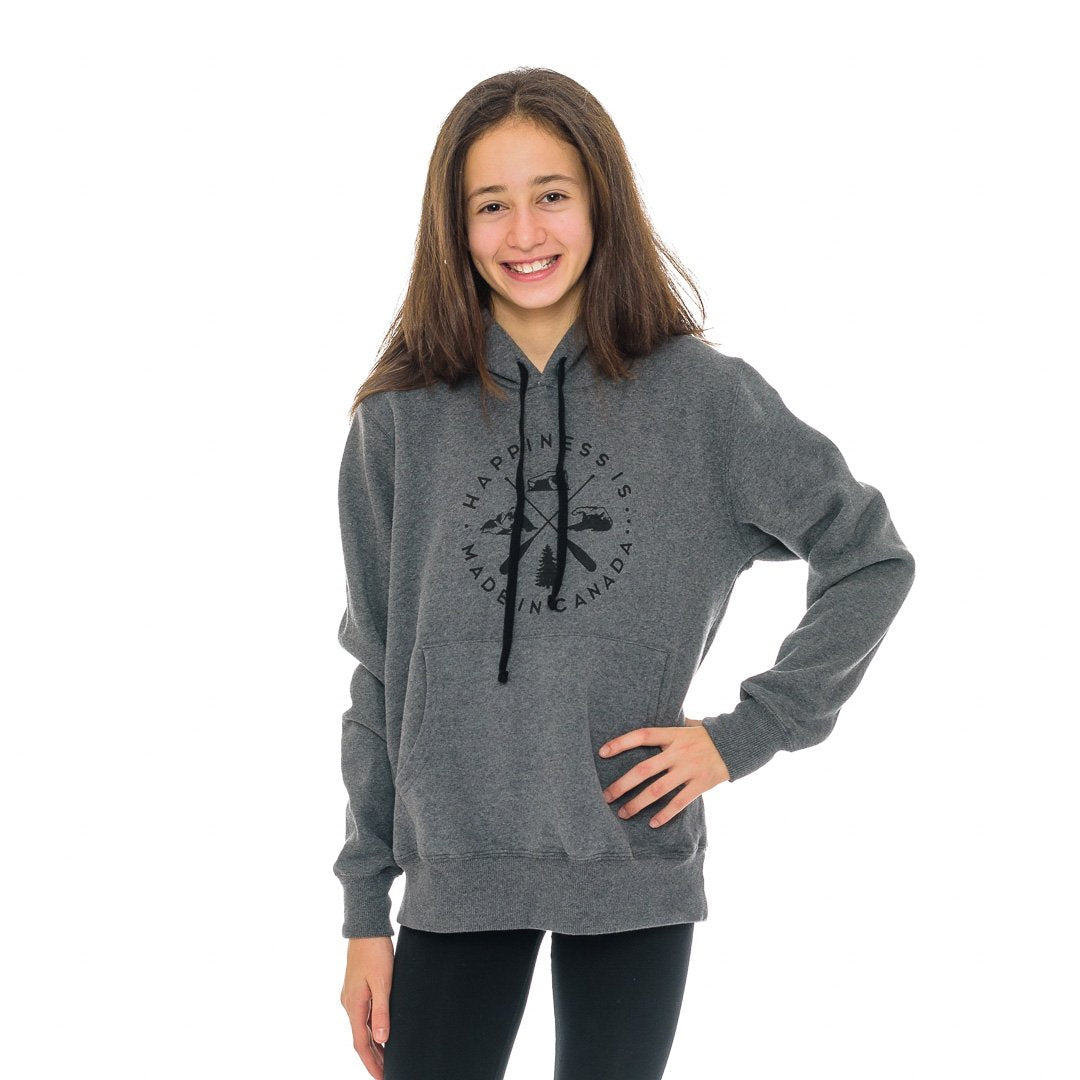 Youth Unisex Crest Hoodie Heather Grey