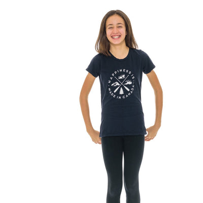 Youth Girl's Crest T-Shirt, Navy