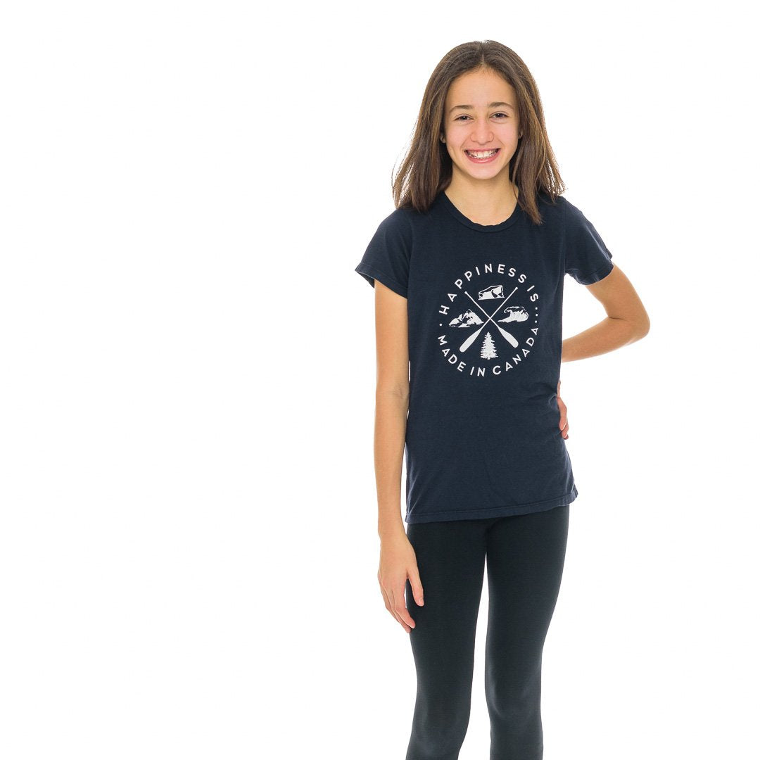Youth Girl's Crest T-Shirt, Navy