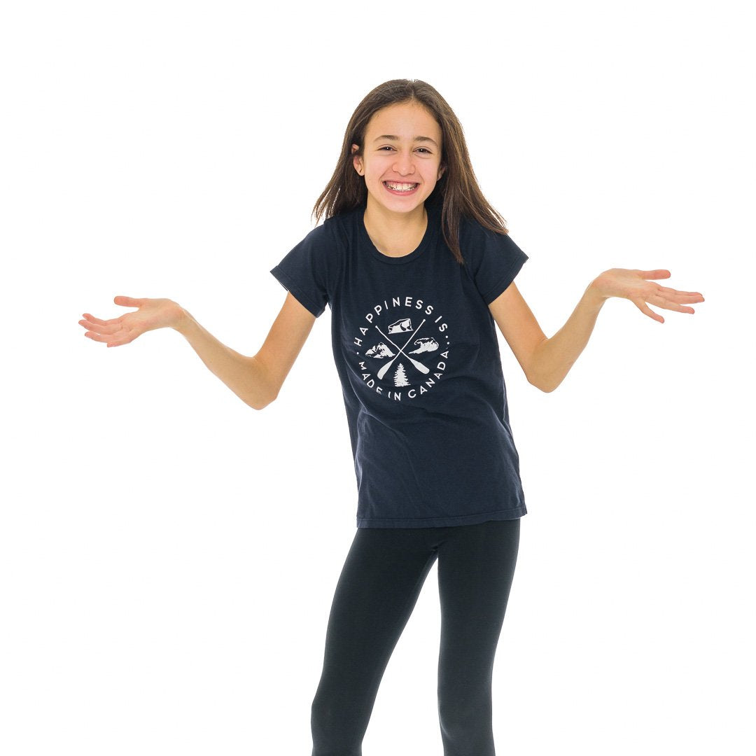 Youth Girl's Crest T-Shirt, Navy