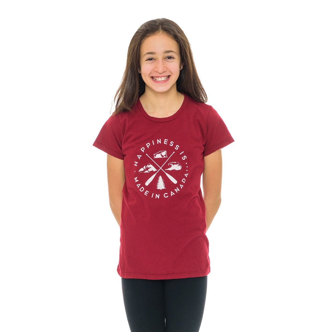 Youth Girls Crest T-Shirt, Canada Red