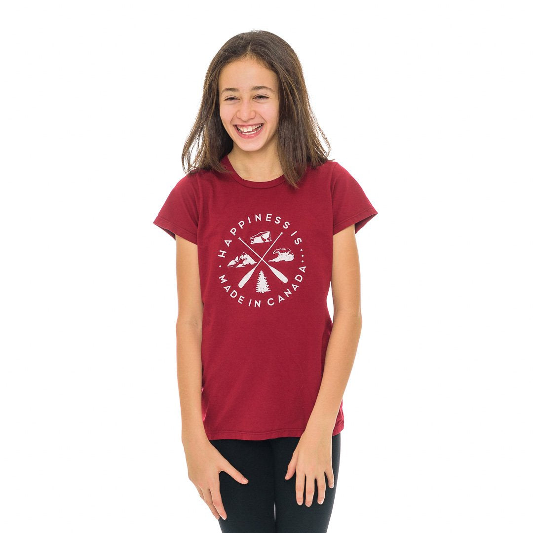 Youth Girls Crest T-Shirt, Canada Red