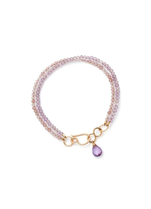 Leah Alexandra  Liberty Bracelet with amethyst and rose quartz