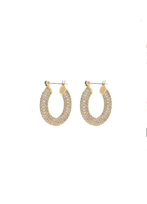 Luv Aj  Pave Baby Amalfi Hoops Gold