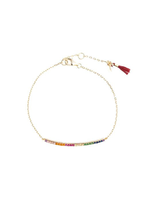Shashi NYC  Bar Pave Bracelet Rainbow