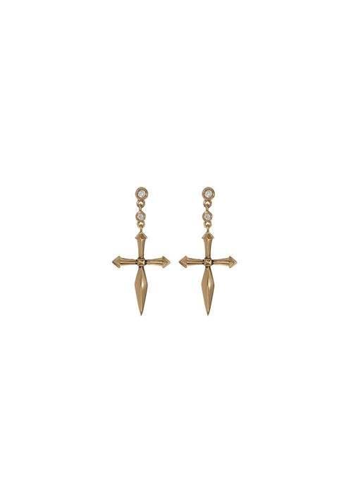Luv Aj  Diamonte Cross Studs