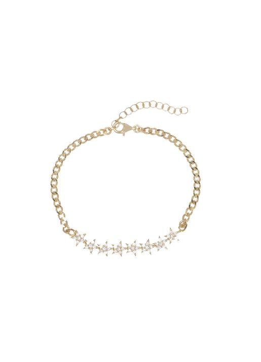 Adina's Jewels  Stars Cuban Chain Bracelet Multi Colored