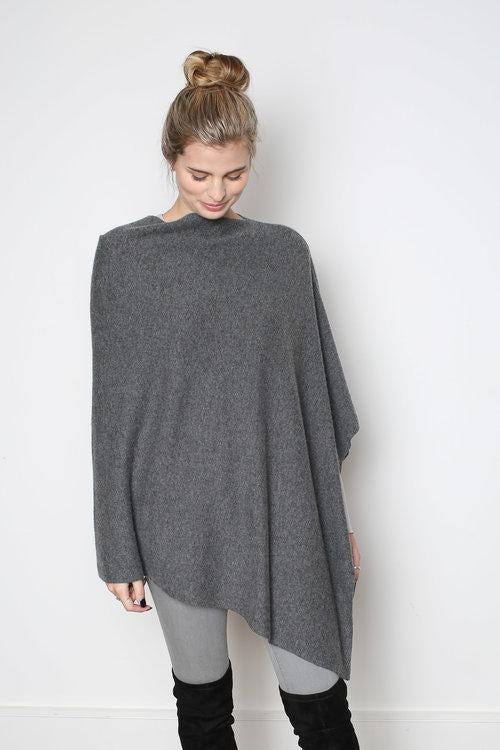 The Code Accessories  Cashmere Poncho - Charcoal