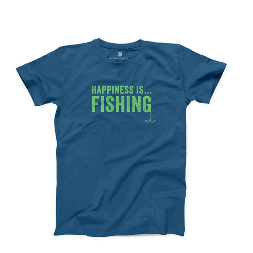 Men's Fishing T-Shirt, Sea Blue