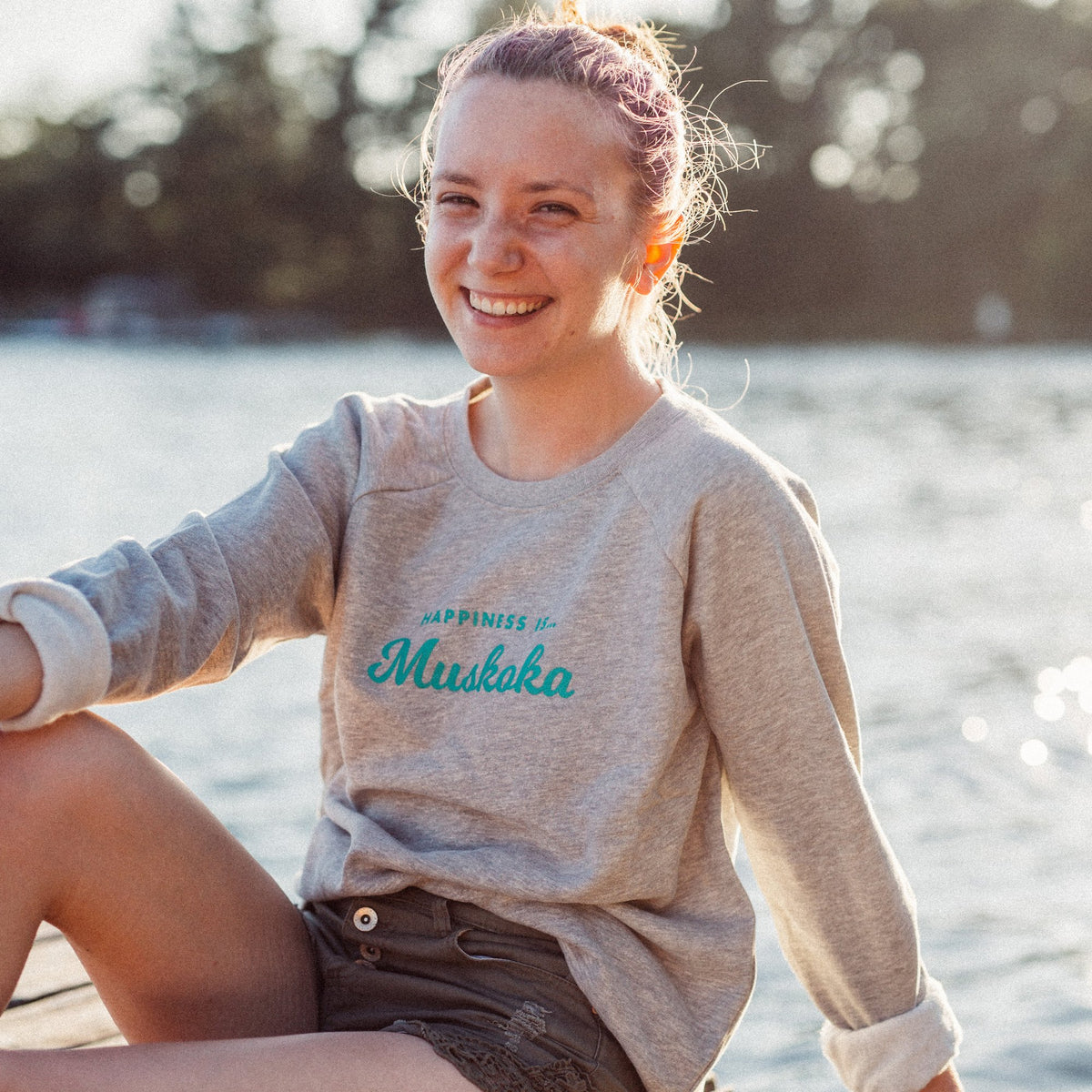 Women's Muskoka Crew Sweatshirt, Heather Grey