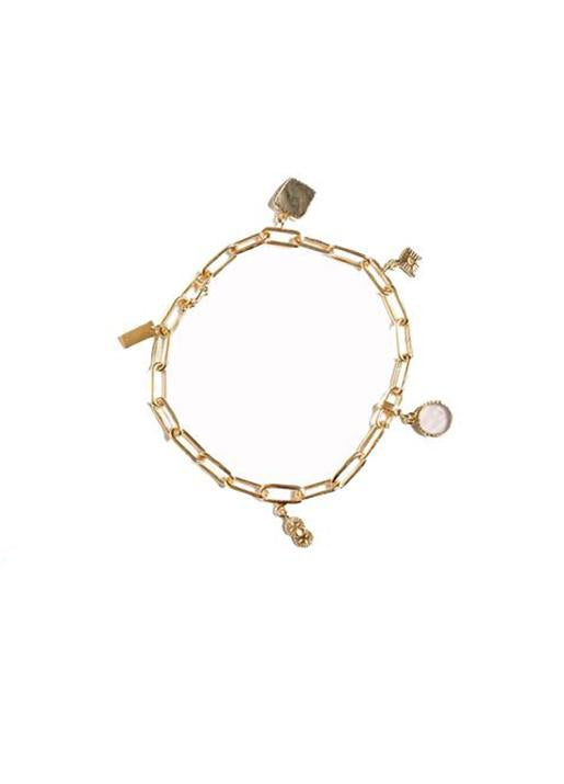 Be Maad  Arya Charm Bracelet - Labradorite & Pink Quartz