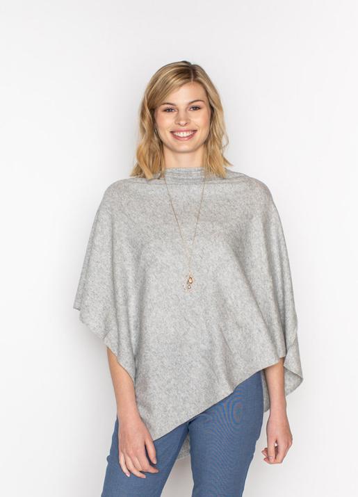 The Code Accessories  Cashmere Poncho - Lt. Grey