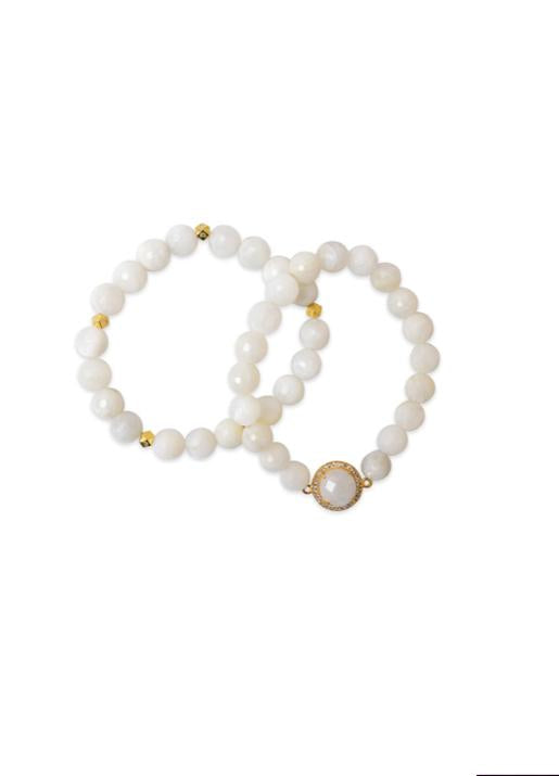 Electric Picks  Vogue Bracelet Set of 2 - Moonstone