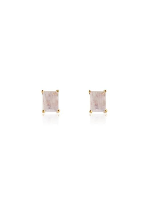 Leah Alexandra  Moonstone Baguette Stud Earrrrings