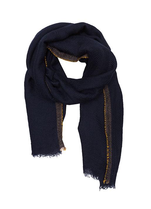 Lovat & Green  Divino Blanket Scarf - Navy