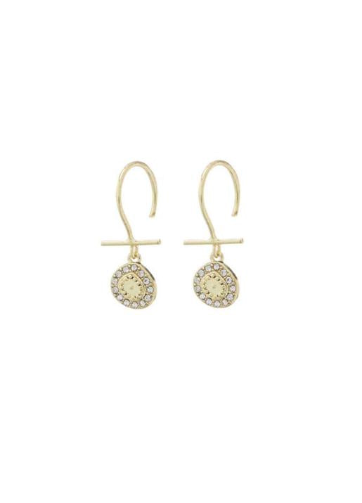 Luv AJ  Mini Pave Coin Hook Earrings