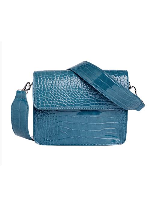 Hvisk  Cayman Shiny Strap Cross Body Bag - Petroleum