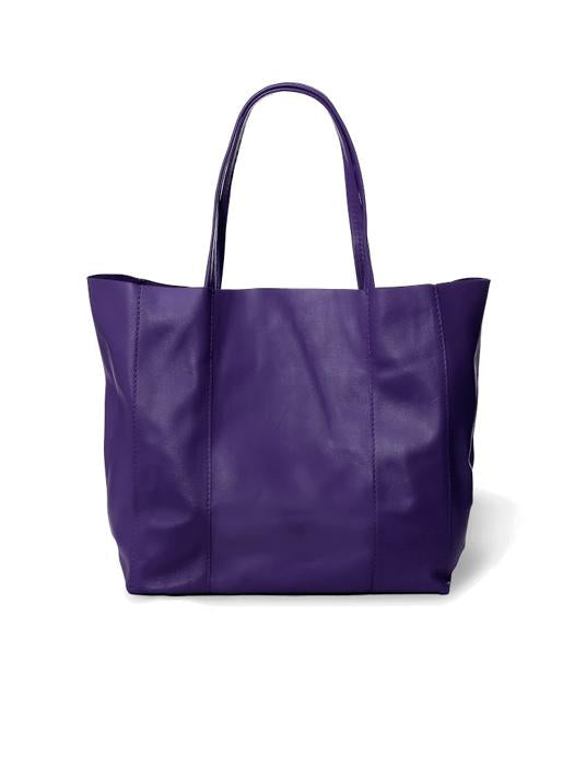 The Code Accessories  Leather Tote - Purple
