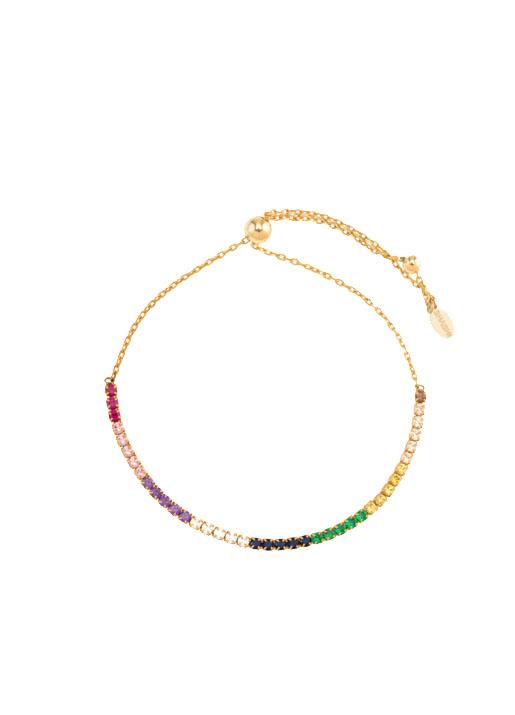 Shashi NYC  Diamond Bar Slide Bracelet - Rainbow