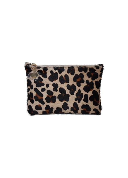 The Code Accessories  Leopard Print Small Zip Pouch